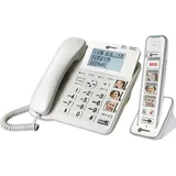 Geemarc AmpliDECT COMBI PHOTO 295 Combo Seniorentelefon schnurgebunden 30 dB (+Anrufbeantworter+ ) und Zusatz-Dect-Telefon mit 4 Fototasten - Deut...