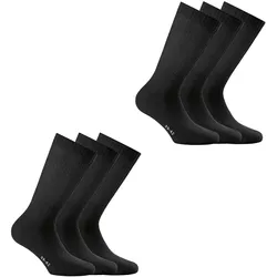 Rohner Basic Unisex Sport Socken, 6er Pack - Basic Sport, einfarbig Schwarz 47-50