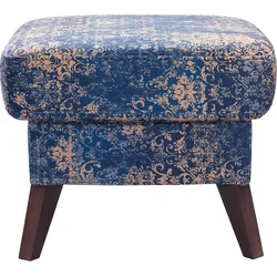 Hocker EXXPO - SOFA FASHION "Side, extravaganter Bezug, bequem und komfortabel", blau, B:57cm H:47cm T:57cm, Hocker, Polsterhocker Fußhocker