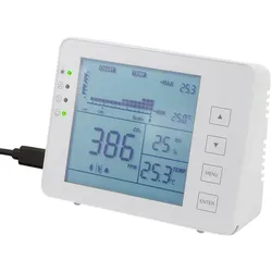 LogiLink CO2-Messgerät mit Ampel Temperaturanzeige und Luftfeuchtigkeitsanzeige