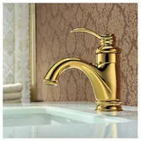 Goldene Waschtischarmatur, Einloch-waschtischarmatur Für Warm- Und Kaltwasser