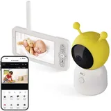 Emos GoSmart Babyphone IP-500 Guard mit 5'' LCD-Monitor und 3000 mAh Akku, WiFi und App, drehbar, fokussierbar, 2-Wege-Audio, IR-Nachtsicht, Smart Sensore und Erkennungsfunktionen, inkl. Netzteil