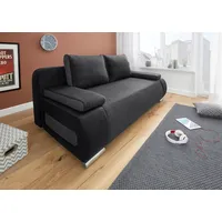Schlafsofa COLLECTION AB "Moritz B: 200 cm, Liegefl. 142x200 cm", schwarz-weiß (schwarz, schwarz), B:200cm H:85cm T:98cm, Kunstleder SOFTLUX / Struktur ( 20% Acryl; 80% Polyester);Microfaser PRIMABELLE (100% Polyester);Microfaser PRIMABELLE (100% Polyester) / Struktur ( 20% Polyacryl; 80% Polyester), Sofas, Schlafsofa