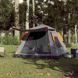 vidaXL Kuppelzelt 5 Personen Grau/Orange