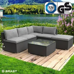 Polyrattan Garten Lounge Set OASE schwarz