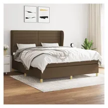 vidaXL Boxspringbett mit Matratze Dunkelbraun 180x200 cm Stoff
