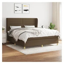 vidaXL Boxspringbett mit Matratze Dunkelbraun 180x200 cm Stoff
