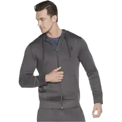 Skechers Apparel GOknit Pique Full Zip Hoodie Sweatjacke Herren M3JA154 917 grau L