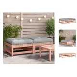 vidaXL Gartenhocker mit Kissen 2 Stk. Massivholz Douglasie