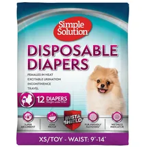 SIMPLE SOLUTION Hundewindel Einweg 12 Stück Mehrfarbig XS
