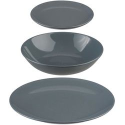 Geschirr 18 Teile Farbe Grau