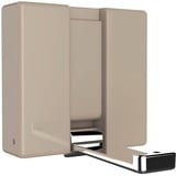 WENKO Klapphaken Basic Alpha, klappbarer Wandhaken zum Anbohren, mit Abrutschsicherung, modernes Design, Kunststoffgehäuse und stabiler Metallhaken, 8 x 8 x 2,5 cm, Beige