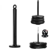 Hapivida Edelstahl Hantelscheiben Ladestift, Fitness Weight Plate Loading Pin, Gewichtsplatte Ladestift mit Karabiner Haken, Fitnessgeräte Zubehör für Home Gym Workout(20 * 220mm)