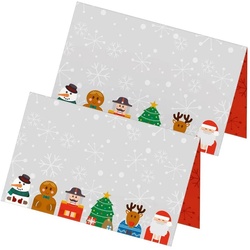 itenga Grußkarten itenga 24 x Tischkarten Weihnachtsbande versch. Figuren (Visitenkarten