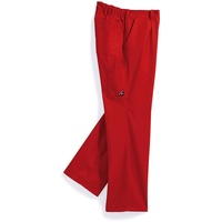 BP Cotton Plus 1469-720-81 Arbeitshose - Stoffhosenträger mit Gummieinsatz - Taschen für Knieschoner - Reine Baumwolle - Schlanke Passform - Größe: 106 - Farbe: rot