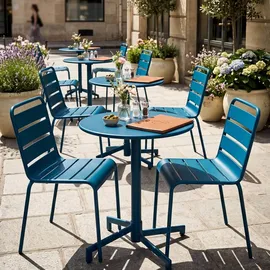 Oviala Palavas Gartenstuhl 2 St. 59 x 59 x 108 cm blau