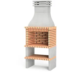 MAESTRO FERRETERO MF - Grillkamin Modell Albufeira (Grau, Orange - 95 x 70 x 245 cm) REF: 3580 - Für den Außenbereich