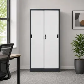 VCM Malivo Aktenschrank 80 x 180 x 40 cm schwarz