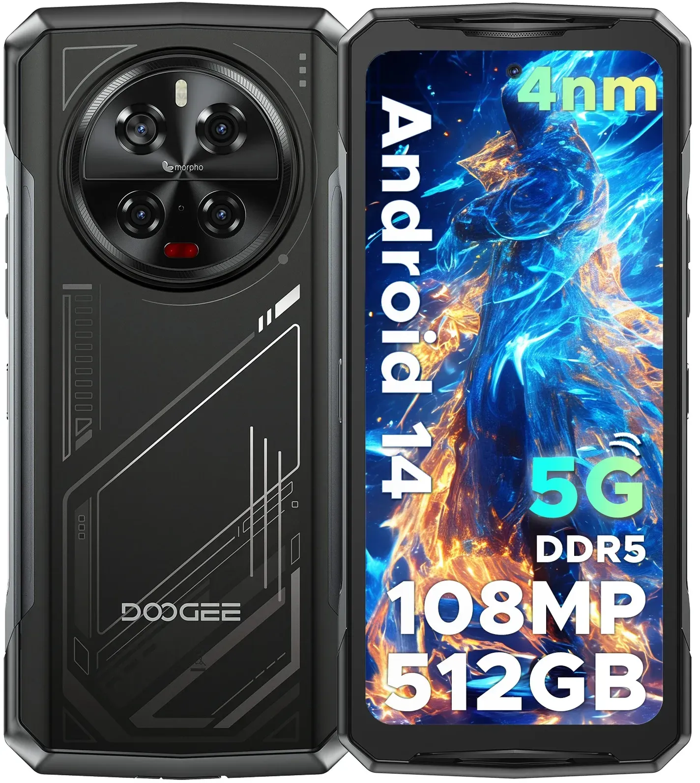 Doogee v40 5g robustes Telefon 12GB RAM 512GB ROM Gaming Smartphone Dimension 6,78 1. 0 120Hz Display 108mp zu Kamera NFC 8680mAh