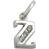 Gallay Buchstabenanhänger 8x7mm Buchstabe Z glänzend mit Zirkonias Silber 925 (1-tlg) silberfarben