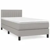 vidaXL Boxspringbett mit Matratze Hellgrau 100x200 cm Stoff1373062