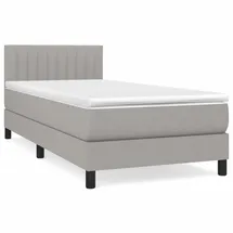 vidaXL Boxspringbett mit Matratze Hellgrau 100x200 cm Stoff1373062