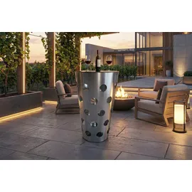 KAWOLA Bartisch VINO 65 x 111 x 65 cm Schwarz/Silber