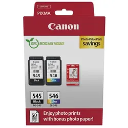 Canon Value Pack Schwarz / Verschiedene Farben / Weiß Pg-545 + Cl-546 Photo Value Pack 8287B008 360 Exemplare