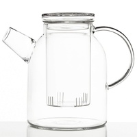 Mundgeblasene Teekanne mit Teefilter & Teesieb Kanne mit Filtereinsatz aus Glas von Dimono (1500ml)