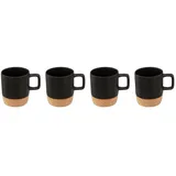 SECRET DE GOURMET Keramikbecher 0,12 l Schwarz 4 St.