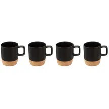 SECRET DE GOURMET Keramikbecher 0,12 l Schwarz 4 St.