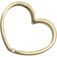 Herzanhänger JOBO "Anhänger Herz 21 mm", gold (gelbgold 585), Schmuckanhänger, Damen, SI = kleine Einschlüsse, Diamanten Gelbgold 585, Diamanten, Gelbgold 585, 585 Gold matt mit Diamant