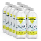 Reines Isopropanol – Isopropylalkohol 99,9% – 10 x 1 Liter Reinigungsalkohol – Reinigung von elektronischen Geräten & Linsen – löst Kunstharz beim 3D-Druck (10 x 1000ml) Made in Germany