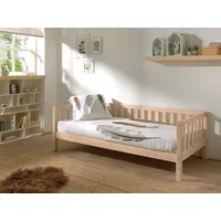 Vipack Kojen Bett Fritz mit Sprossenumrandung u. Rolllattenrost, Liegefläche 90 x 200, versch. Ausführungen, Milky White lackiert