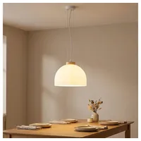GLOBO LIGHTING LED Pendelleuchte, Leuchtmittel inklusive, Warmweiß, LED Hängeleuchte Metallgestell Glas Weiß Opal Höhenverstellbar weiß