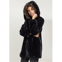 URBAN CLASSICS Ladies Hooded Teddy Coat Girl-Jacke schwarz