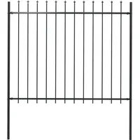 vidaXL Gartenzaun mit Speerspitze 181 x 150 cm Schwarz