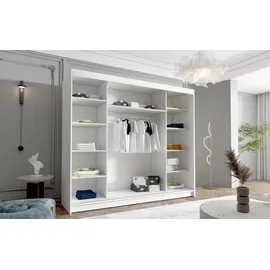 silape Sofnet Schwebetürenschrank, Schwarz, Holzwerkstoff, Rechteckig, 250x215x58 cm Schlafzimmer, Kleiderschränke, Schwebetürenschränke