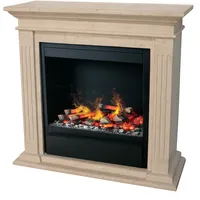 Xaralyn Cadiz Opti-myst Elektrokamin (Dimplex Albany): Fossil Stone unpoliert, Cremeweiß - Albany - Schwarz spiegelnd