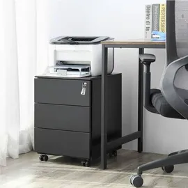Songmics Rollcontainer schwarz 3 Auszüge 39,0 x 45,0 x 55,0 cm