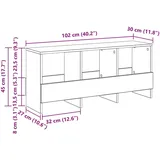 vidaXL Nachttisch Magazinregal 102 x 30 x 45 cm Schwarz