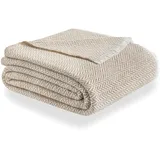 Todocama Überwurf, extra weiche Baumwolle, Four Seasons, Mehrzweck-Tagesdecke für Sofa, Bett, Schal, Tagesdecke, Sofaüberwurf, Sandbeige, PRCMAMSBEAR, 180 x 240 cm