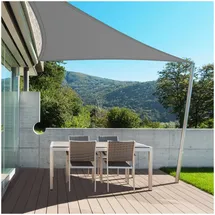 casa pura Atmungsaktives Sonnensegel dreieckig 500 x 500 x 700 cm Grau