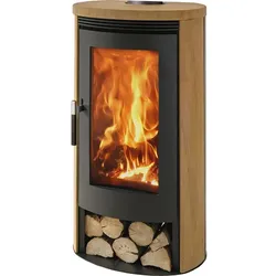 PANADERO Kaminofen »Angel Sand«, Stahl/Naturstein, 8 kW, Dauerbrand geeignet - schwarz