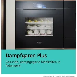 Siemens HS758G3B1 Einbau-Dampfbackofen 60 cm breit, 71 L, cookControl Pro alle Gerichte optimal zubereitet, Dampfgaren Plus schnell und gesund kochen, Bratenthermoter Plus, Home Connect