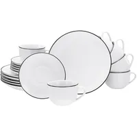 CreaTable Black Line Kaffeeservice 18-tlg. weiß/schwarz
