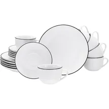 CreaTable Black Line Kaffeeservice 18-tlg. weiß/schwarz