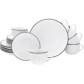 CreaTable Black Line Kaffeeservice 18-tlg. weiß/schwarz