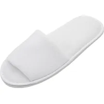 ZOLLNER 10er Set Frottierslipper offen, Universalgröße, weiß - Weiß