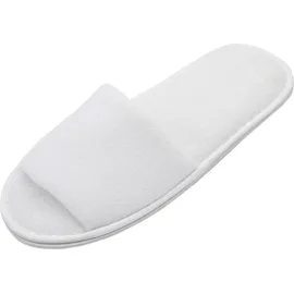 ZOLLNER 10er Set Frottierslipper offen, Universalgröße, weiß - Weiß